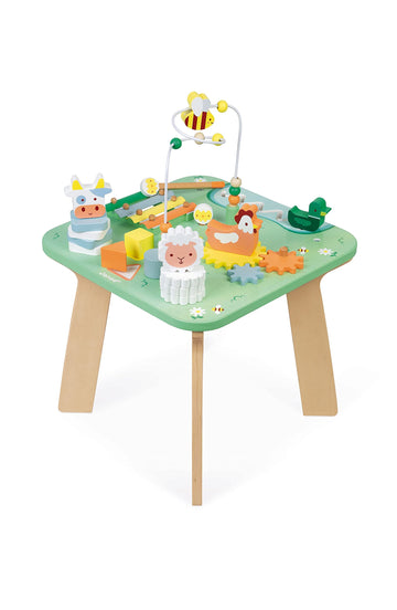 Janod Wooden Pretty Meadow Activity Table - 21.1'' Tall - Ages 12 Months+ - J05327