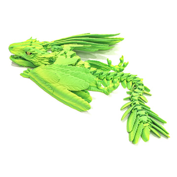 Flavery Feathered Wyvern Dragon - 35Cm/13.7 Inch Large 3D Printed Dragon With Wings, Articulated Animals For Desk Fidget Toy, 3D