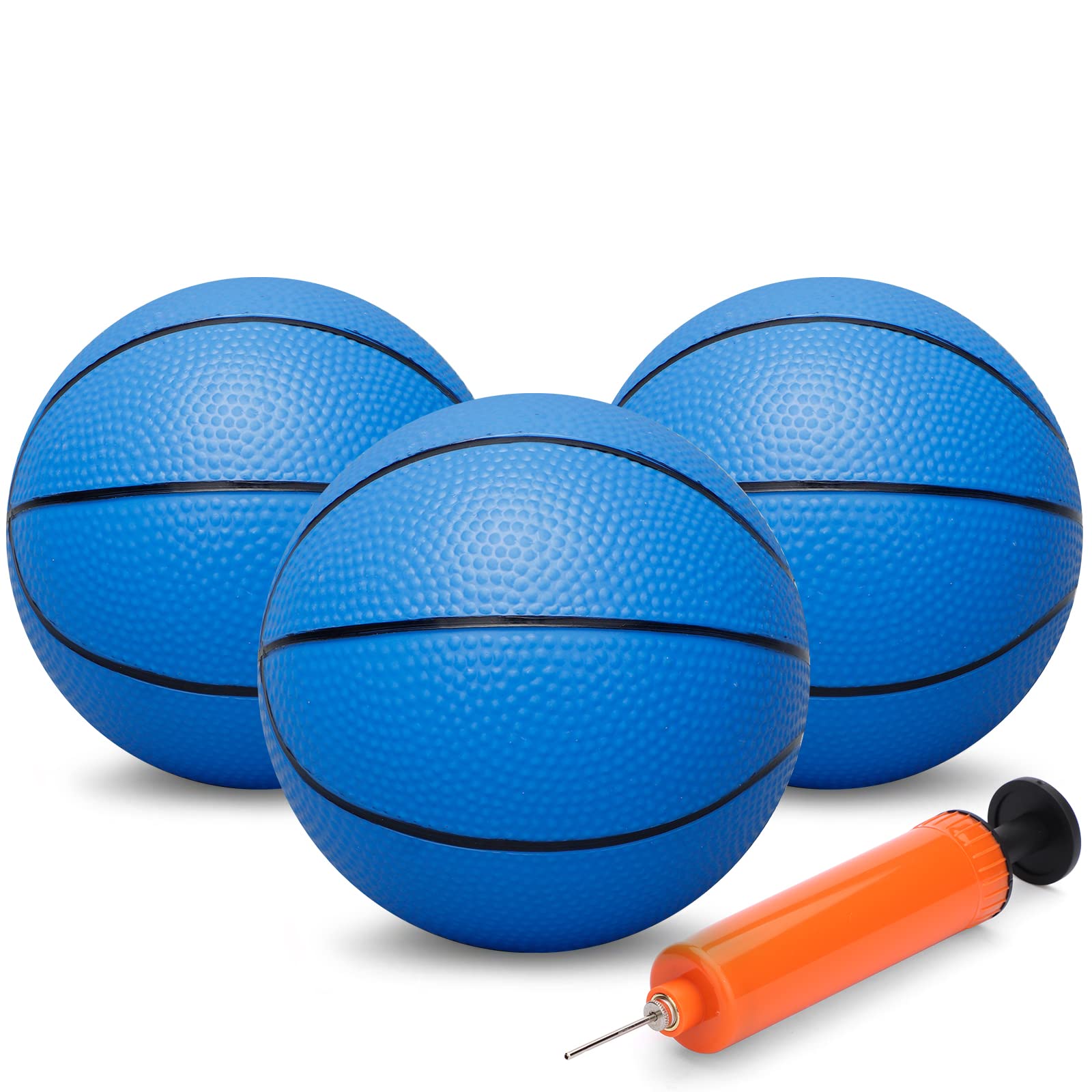 Umnodobn Mini Toy Basketball For Kid Adult, 3Pcs Replacement Basketballs With Air Pump For Indoor Mini Basketball Hoops, 7'' Sof