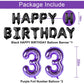 Naninuneno 33Rd Birthday Decorations Set For Girl Women Boy Men, Purple Black 33 Happy Birthday Balloons Supplies With Purple Nu