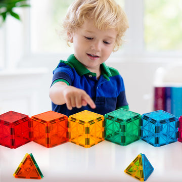 Fnjo Magnetic Tiles, 100Pcs Building Blocks, Magnets Building Set, Stem Construction Stacking Toy Gift For Kids 3+ Boys And Girl