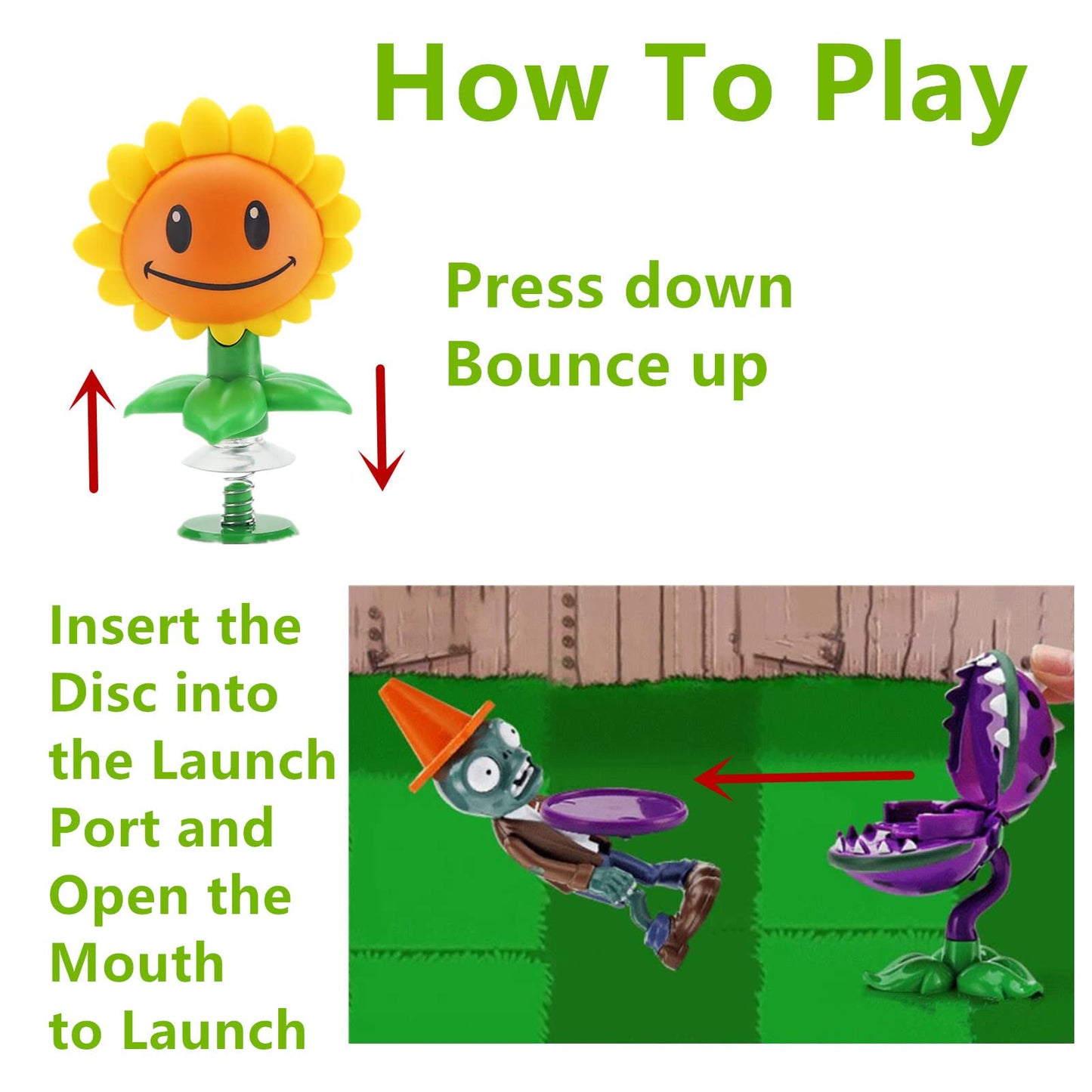 JHESAO 5 PCS Plants and Zombies Toys Action Figures Zombies PVZ Toys Set 1 2 Series Great Gifts for Kids and Fans  Birthday and Christmas Party New