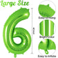 AIQINHU Green Foil Number 6 Balloon - 40 Inch Jumbo Mylar for 6th Birthday Party Decorations and Anniversary Celebrations