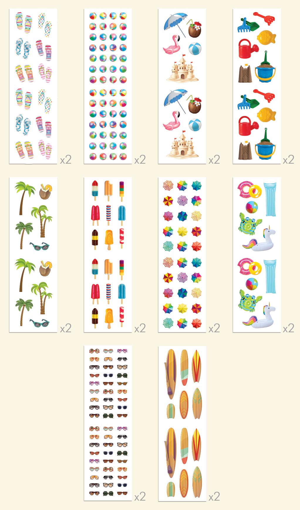 Paper House Productions Just Beachy Scratch & Sniff Sticker Folio for Classrooms, Scrapbooking and Collecting