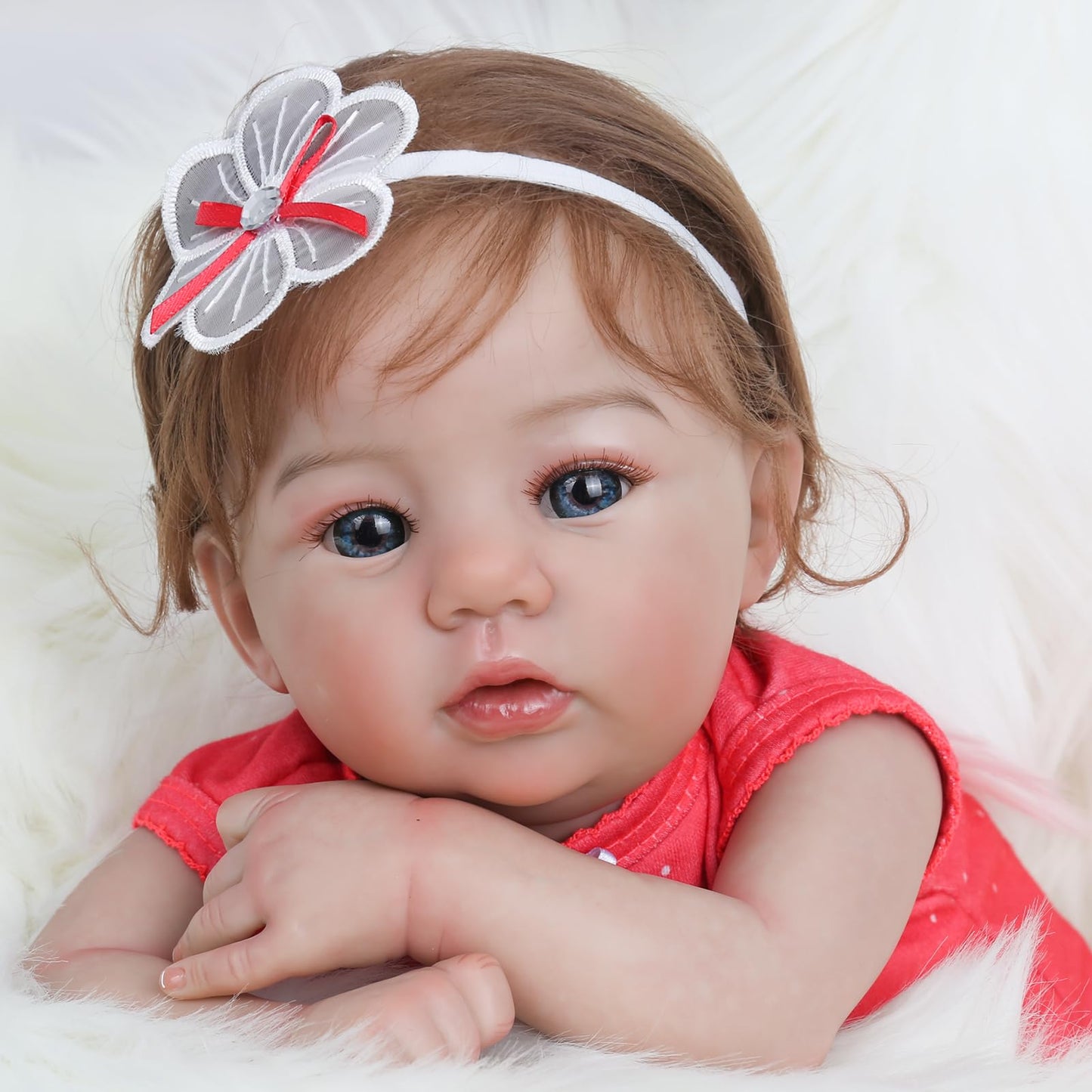 WOOROY Realistic Reborn Baby Dolls - 18 Inch Lifelike Newborn Baby Girl, Real Baby with Soft Weighted Body, Real Life Reborn Dol