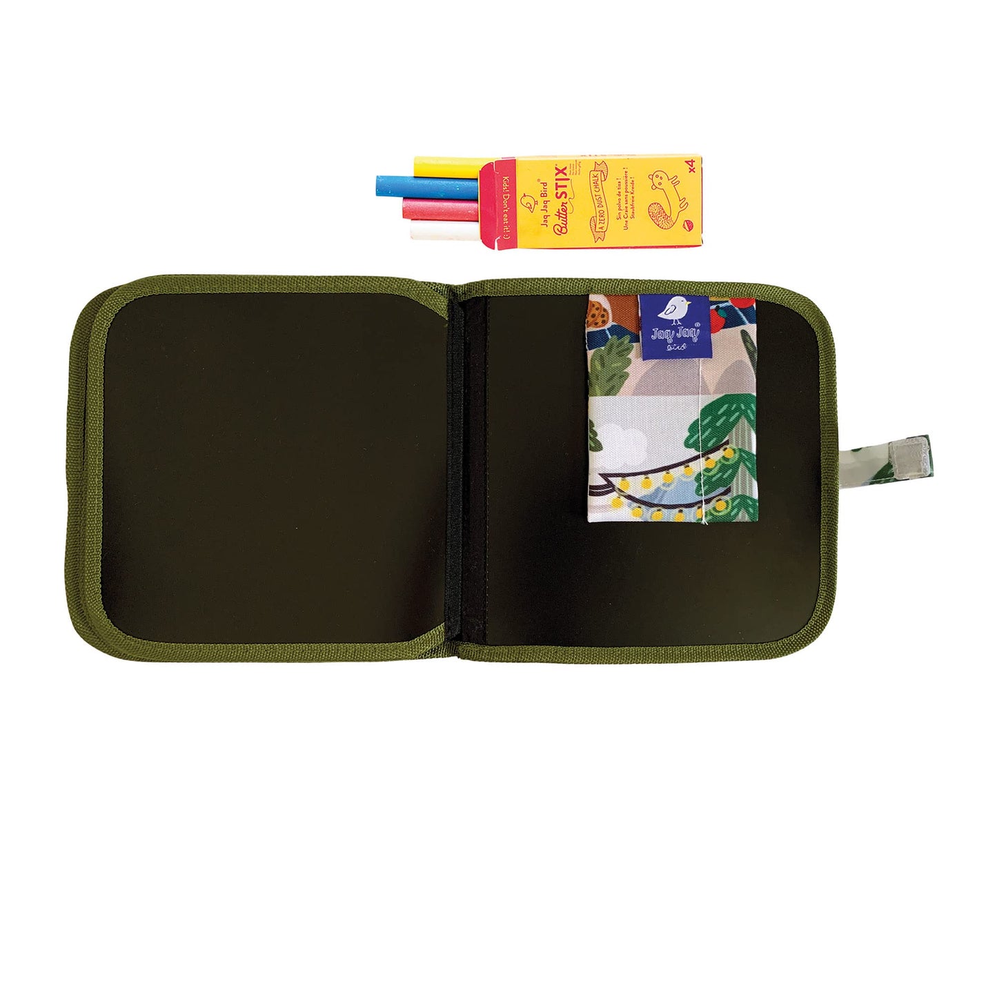 JJB & Friends Camping Doodle It and Go Activity Book | Erasable and Reusable Chalk Board Book | for Drawing and Creative Play |