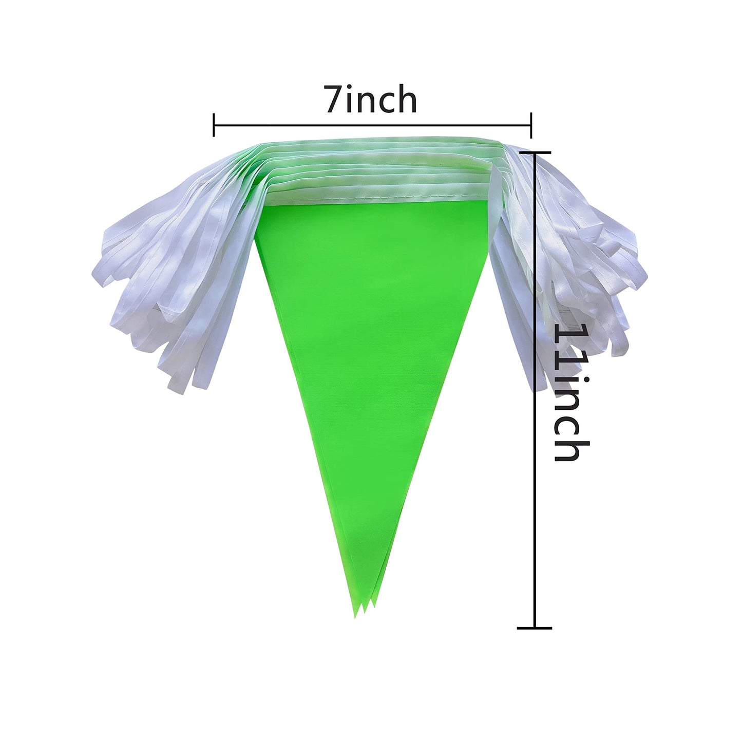 Consummate 100 Feet Green Pennant Banners Flags String Hanging Triangle Bunting Flags for Grand Opening,Kids Birthday,Party Deco