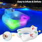 Inflatable Pool Floats Chair with Colorful Light Solar Powered Pool Chair with Color Changing with 2 Cup Holders & 2 Armrests Suitable for Kids mature-themed