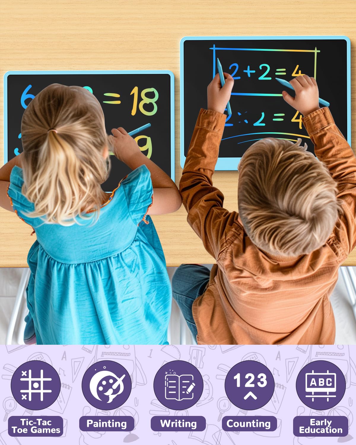 ORSEN LCD Writing Tablet 16 inch - Kids Doodle Board Colorful Drawing Pad Toys for Ages 3-12 Girls Boys Toddler Birthday Gifts,