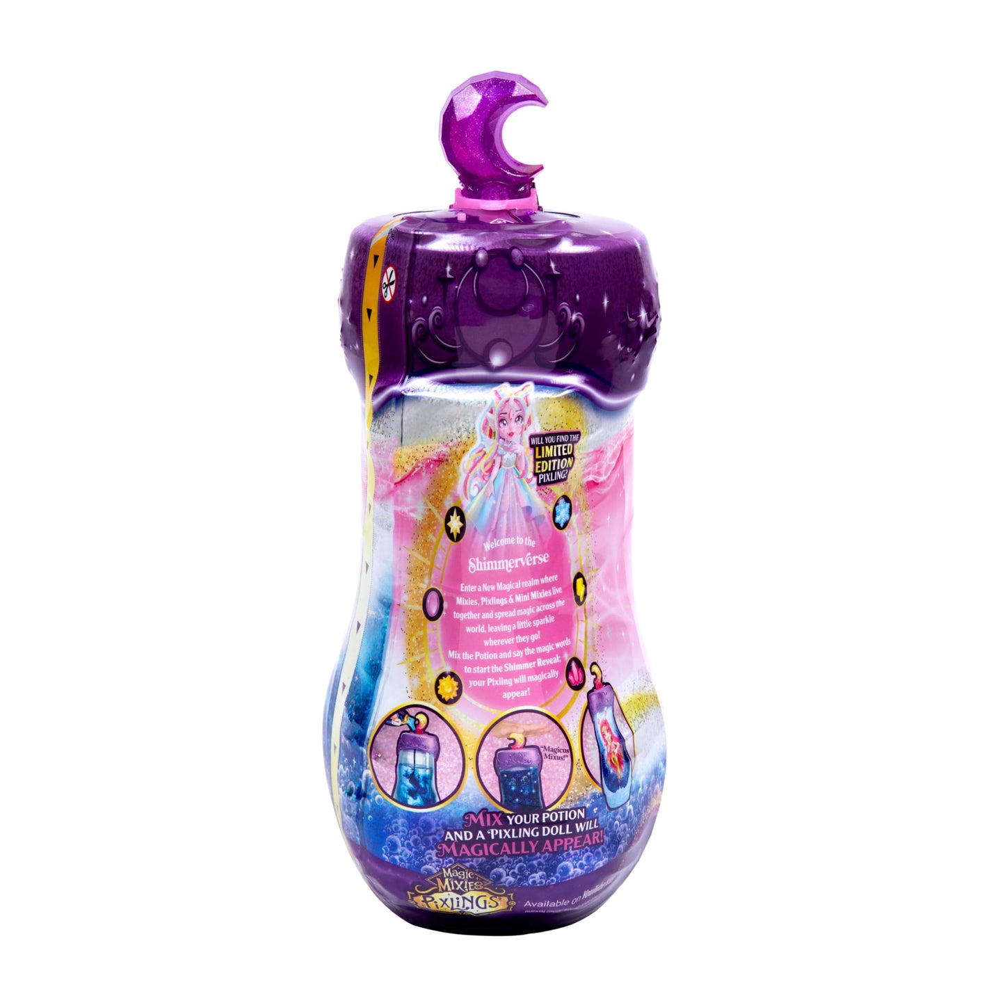 Magic Mixies Pixlings Shimmerverse Series, Create & Mix Magic Potion To Magically Reveal Catlyn The Cat, Watch As This Beautiful 6.5' Shimmerverse Pixling Fashion Doll Appears Inside The Potion Bottle