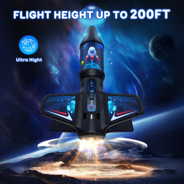 Rocket Launcher For Kids, Model Rocket Kits With Launch Set Up To 200 Ft Air Rocket Toy With Parachute, Rocket Ship Outdoor Toys For Ages 8-13 Boy Birthday Gift Space Rocket Ship Toy
