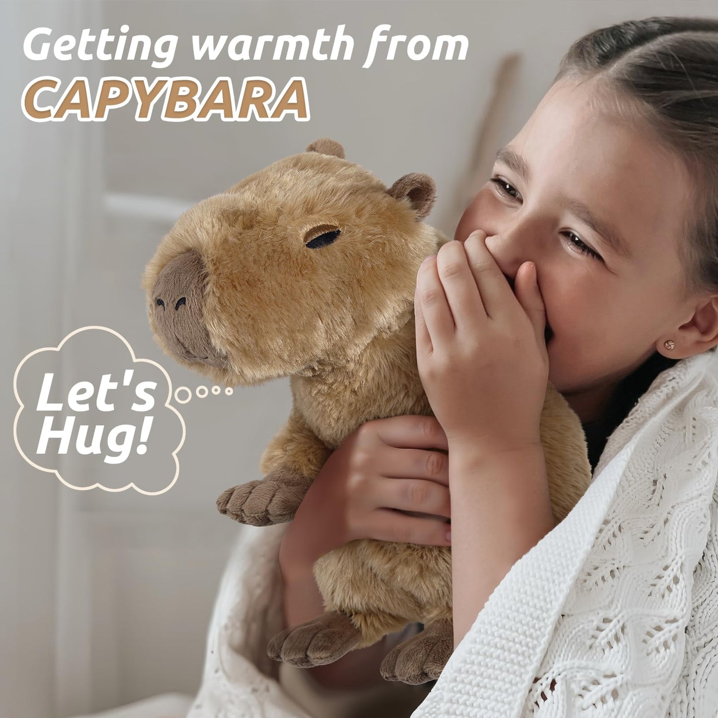 Cuckool Capybara Stuffed Animal - Brown Plush, 8"x14"x7", Microwavable, Lavender Scent, Soft Toy for Kids and Adults, Model DZKPBL001