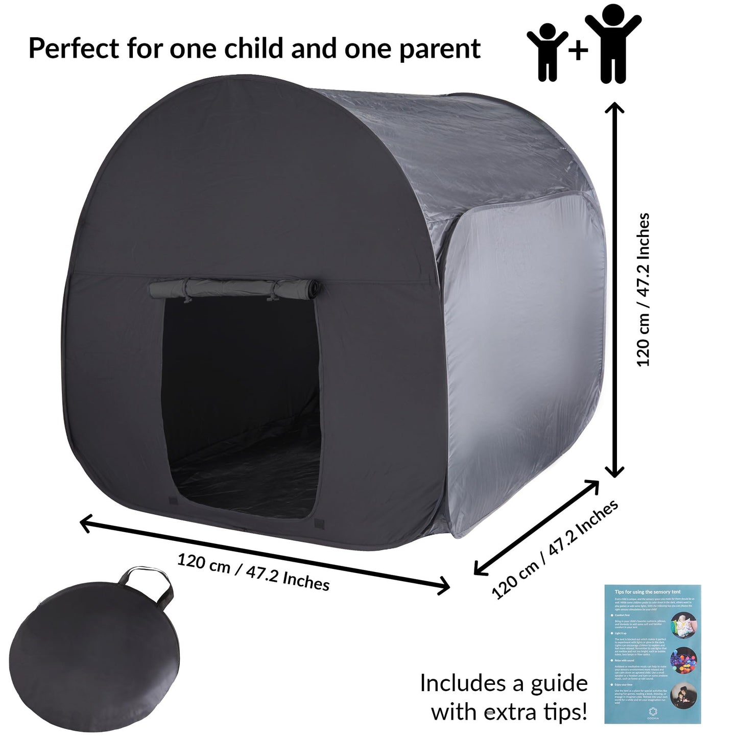 Sensory Tent | Calming Hideout For Kids | Sensory Den | Pop-Up Tent | Blackout Tent | Sensory Play Tent | Indoor Tent | Easy To Setup | Helps With: Spd, Anxiety, Adhd, Autism & More | Double Size