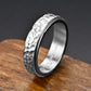 King Ring 6mm Spinner Hammered Ring - Stress Relief Fidget Ring for Men & Women K39V2 - Silver 06