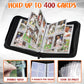 Trading Card Binder 4-Pockets, Trading Card Album Can Hold 400 Cards With 50 Removable Sleeves, 3-Ring Zipper Trading Card Holde