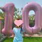 Paticool 40 Inch Pink Number Balloon 8, Large Number Foil Balloons Mylar For Girl Boy Birthday Party Celebration Decorations Sup