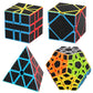 Ahyuan Speed Cube Set 8 In 1 Magic Cube Bundle 2X2 3X3 4X4 5X5 Cube Pyramid Triangle Cube Bundle Sq1 Skew Ivy Megaminx Cube Sturdy Carbon Fiber Puzzles Cube Toys For Kids & Adults (Style C)