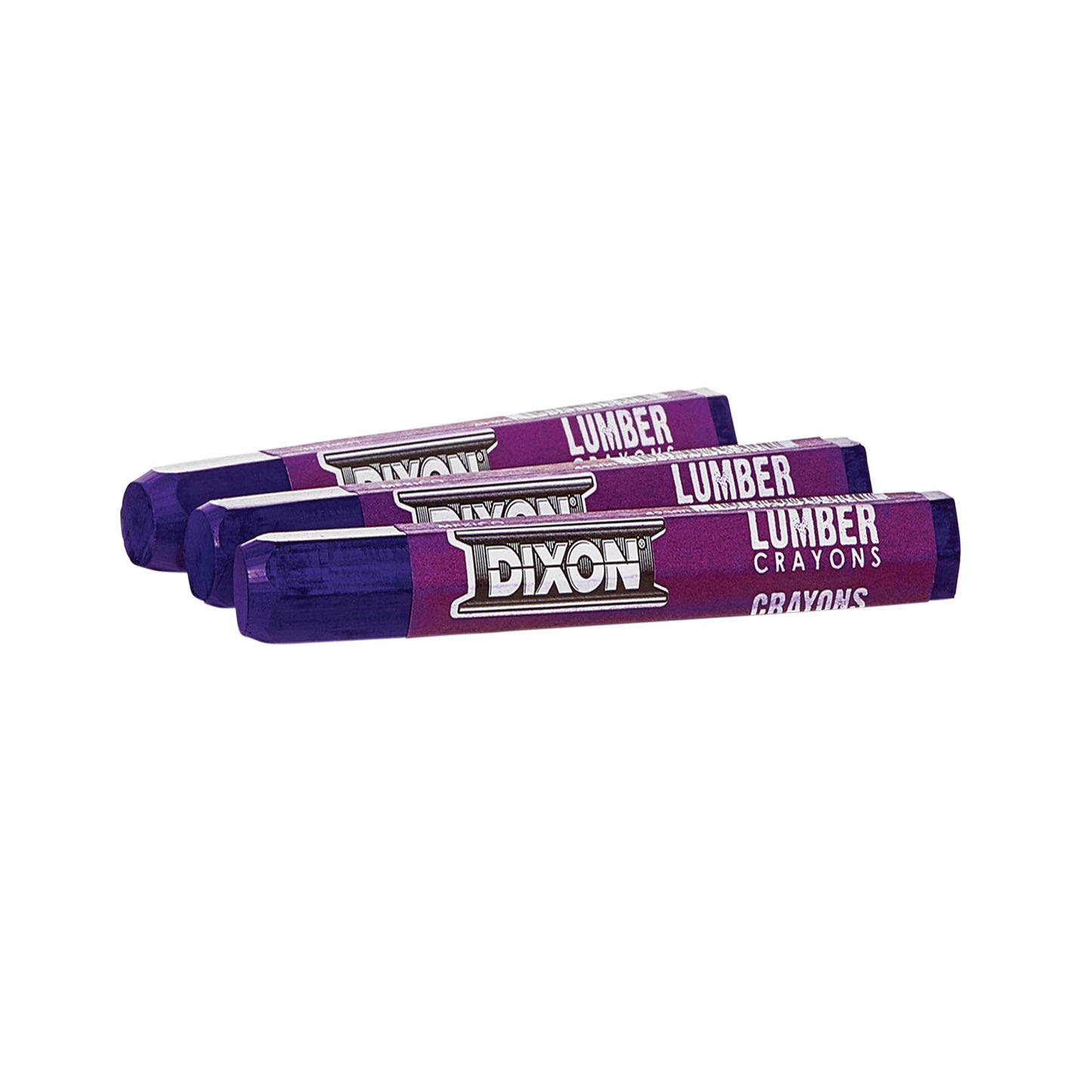 Dixon Industrial Lumber Marking Crayons, 4.5 x 1/2 Hex, Purple, 12-Pack (49300)