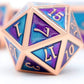Haxtec Metal DND Dice Set D&D Gifts 7PCS Copper Blue Teal Purple Polyhedral RPG Dice D20 D12 D10 D8 D6 D4 for Dungeons and Drago