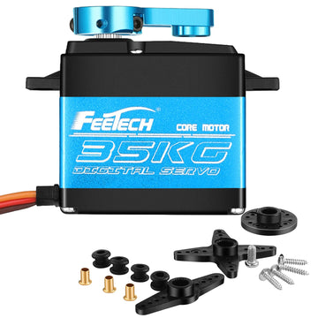 FEETECH 35KG Servo Motor 7.4V High Voltage Waterproof High Torque RC Servo Full Metal Gear Digital Servo, Aluminium Case, Contro