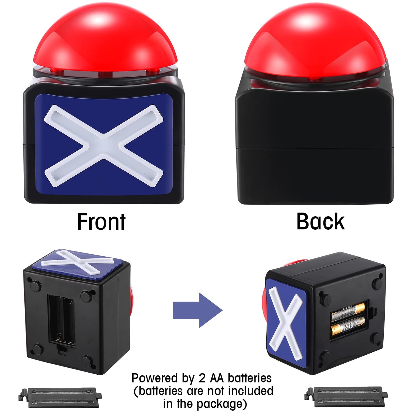 Fabbay 6 Pieces Answer Game Buzzer with Light and Sound Buzzer Alarm Buttons for Game Show Kids mature-themed Party Contest Prop Trivia Quiz Toys