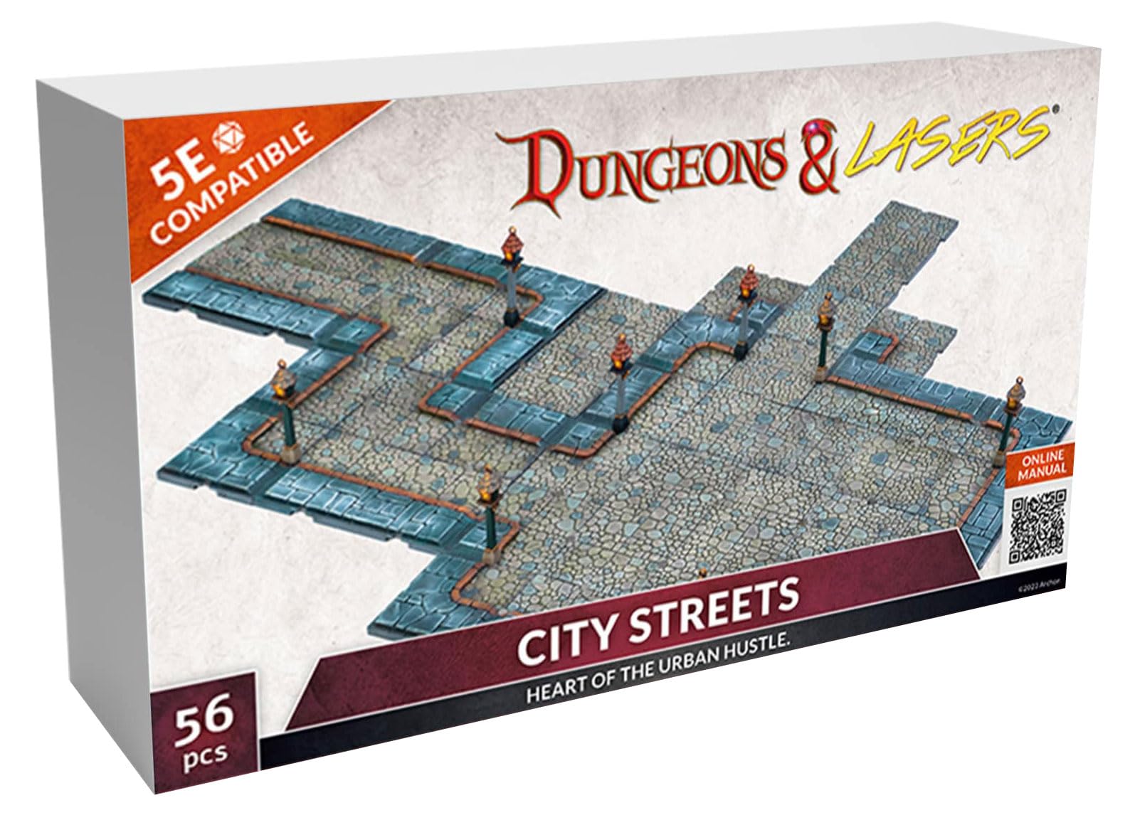 Archon Studio Dungeons & Lasers: City Streets Miniature Terrain - Unpainted Compatible with DND and Other Tabletop RPG Games