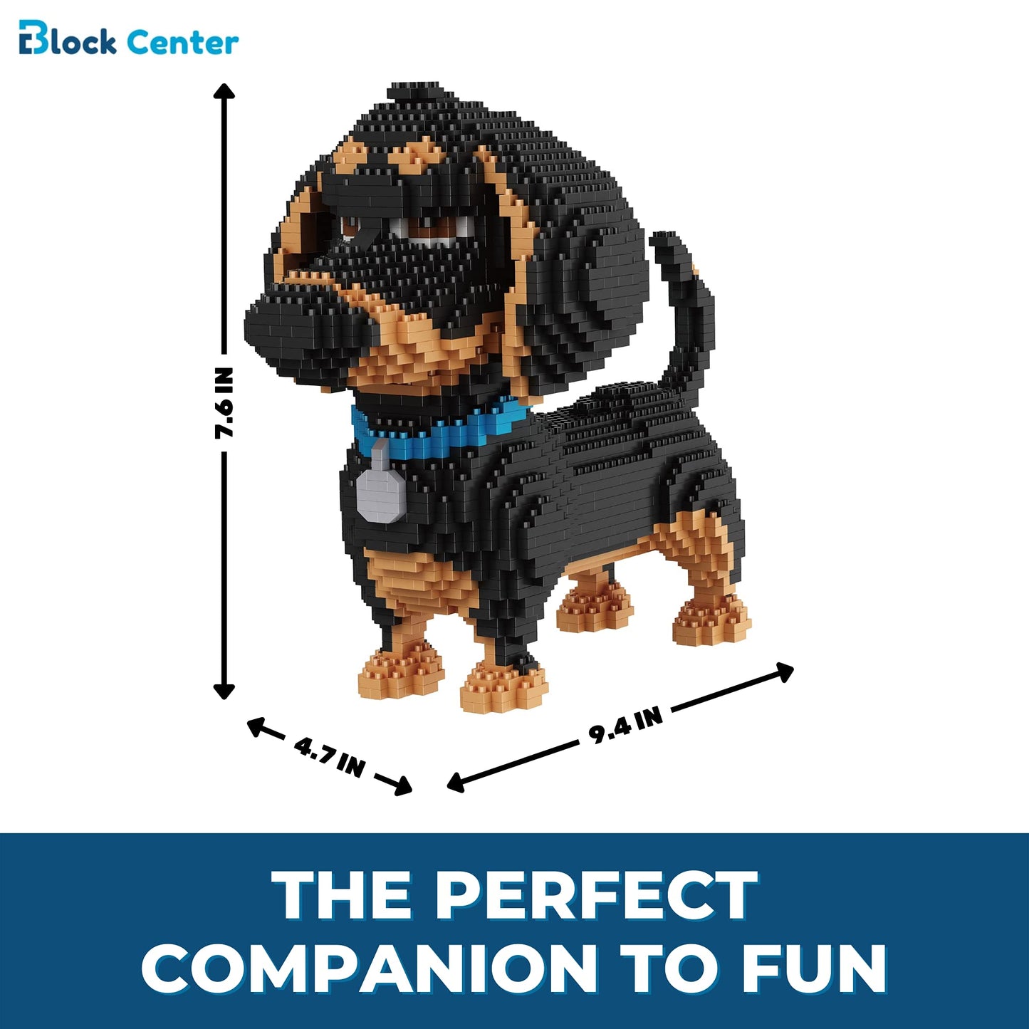 Block Center Dachshund Dog 2024 Edition 3D Puzzle 2100 Pieces Building Blocks Set - Mini Block Gift Kit For Kids And Adults (Dac