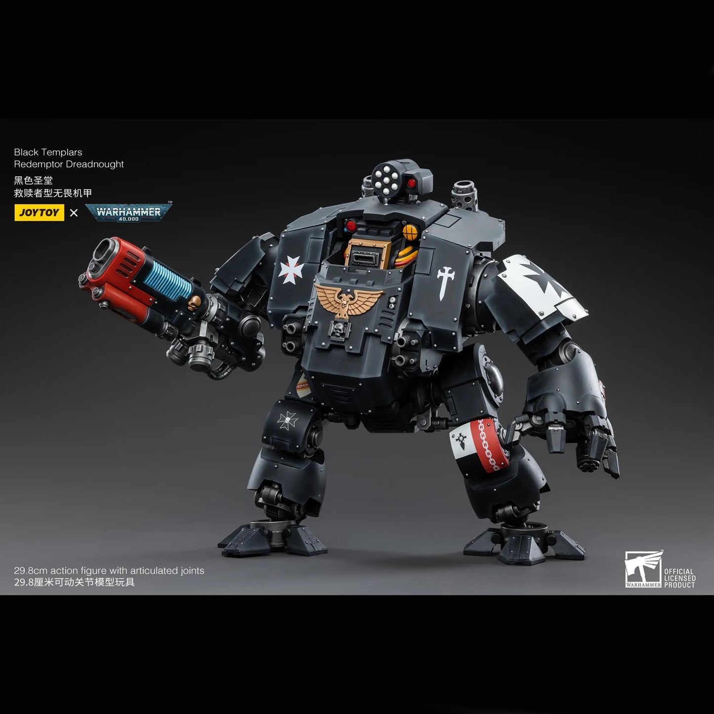 malt-inspiredISE JOYTOY 1/18 Action Figures Mech - Warhammer 40 000 Black Templars Redemptor Dreadnought - 12 Classic Character Collectible Age 15 and Above