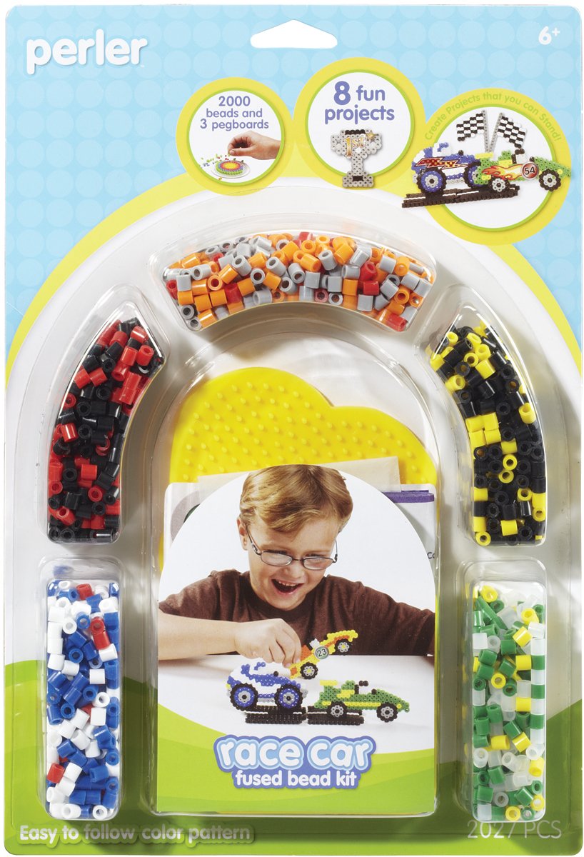 Simplicity Perler Beads Racecar Fused Bead Crafts for Boys, 2000 pcs