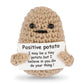 Jelutar Mini Funny Positive Potato, 3 Inch Knitted Doll With Positive Card For Cheer Up Gifts And Party Decorations, Cute Positive Potato Crochet Doll For Birthday Gifts (Positive Potato)