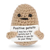 Jelutar Mini Funny Positive Potato, 3 Inch Knitted Doll With Positive Card For Cheer Up Gifts And Party Decorations, Cute Positive Potato Crochet Doll For Birthday Gifts (Positive Potato)