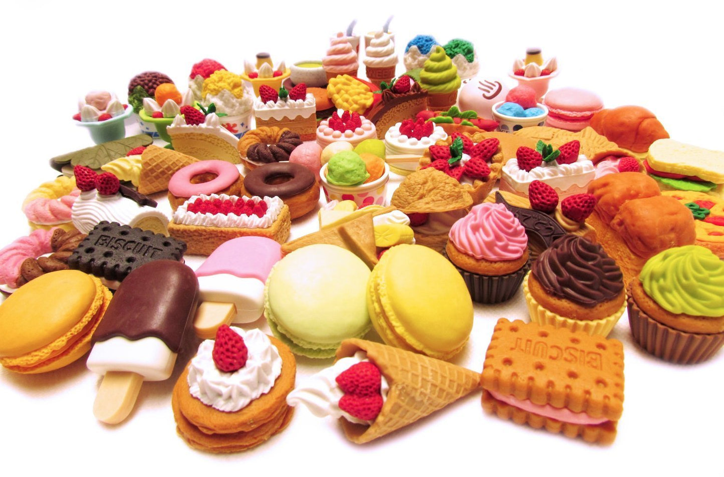 Iwako Assorted Food Cake Dessert Erasers - 10 Rubber Japanese Erasers, Style-8, Model 1010-UPC