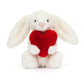 Jellycat Bashful Red Love Heart Bunny Stuffed Animal, Small 7 Inches | Rabbit & Bunny Plush Toy | Classic Children'S Gift | Vale