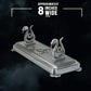 The Noble Collection Harry Potter Slytherin Wand Stand - Die Cast Metal, Silver, Model NN9524