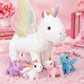 Hollowfly Unicorn Plush Toy Set - 5 Pcs, Large & Small, PP Cotton, White/Pink/Blue/Purple/Gold, DUC-Hollowfly-3821