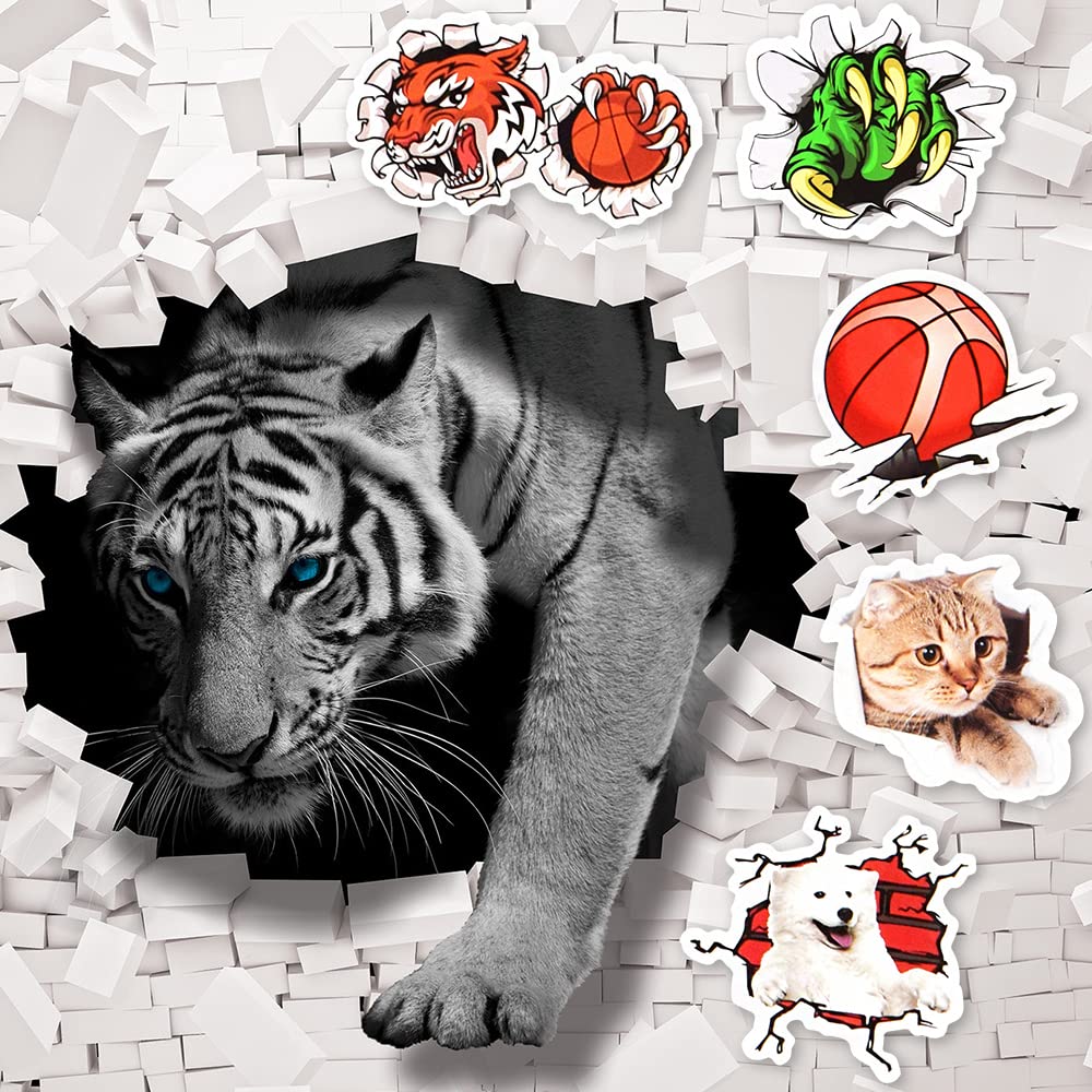 Susihi 3D Stickers For Kids 3D Laptop Stickers For Water Bottles Scrapbooking Cute 3D Waterproof Vinyl Sticker Bulk(50Pcs)