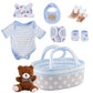 Jizhi 8 Pcs Baby Doll Clothes With Bassinet For 8-10-12 Inch Babydolls, Baby Dolls Clothes And Doll Accessories Set With Bear To