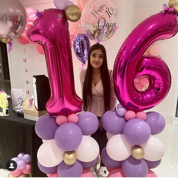 40 Inch Hot Pink 16 Number Balloons Giant 16 Or 61 Balloons Hot Pink Birthday 16 Balloons 16Th Birthday Anniversary Party Decora