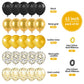 Biapian Black And Gold Balloons, 60Pcs Black Gold Birthday Balloons, 12 Inch Metallic Gold Confetti Balloons Pearl Gold Black La