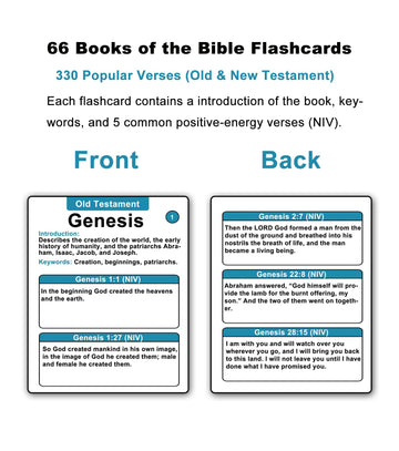 Bible 66 Books Flash Cards: 330 Popular Verses & Essential Information About Each Book
