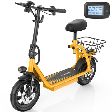 Caroma Peak 560W Electric Scooter With Seat,12 Miles Range,20Mph Max Speed,12'' Tire Foldable Electric Scooter For Adult,265Lb M