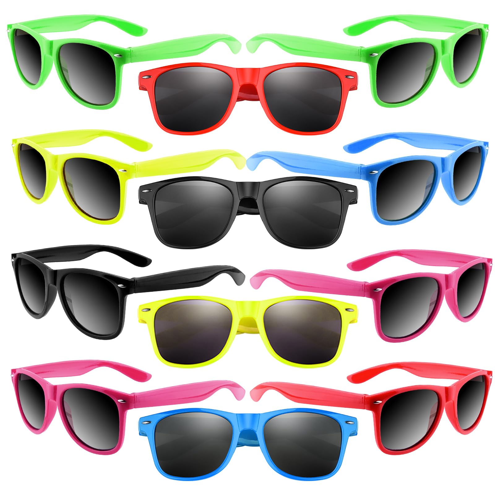 Morcheiong 12 Pack Party Sunglasses In Bulk For Birthday Summer Party Goody Bag Fillers Favors, Mixed Colored