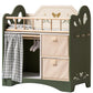 Robotime Baby Doll Crib, Wooden Doll Bed, Toy Baby Crib With Storage, Bedding, And Wooden Hooks, Doll Crib Fits Dolls Up To 22’’, Doll Furniture For American Girls Ages 3+ (Green)