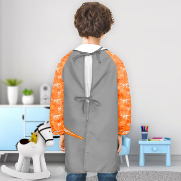 Pashop Kids Art Smocks Unicorn Waterproof Painting Smock For Girls Boys Long Sleeve Knee Length Artist Smock With Pocket (Yellow