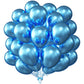 Kalor 12 Inch Metallic Blue Balloons, 50 Pcs Latex Helium Metallic Balloons For Kid'S Birthday Party, Baby Shower, Wedding, Graduate Party Decorations