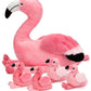 Qpewep 21-Inch Pink Flamingo Stuffed Animal with 4 Plush Babies - Soft, Machine Washable, Perfect for Kids' Birthdays and Zoo Party Decor