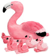 Qpewep 21-Inch Pink Flamingo Stuffed Animal with 4 Plush Babies - Soft, Machine Washable, Perfect for Kids' Birthdays and Zoo Party Decor