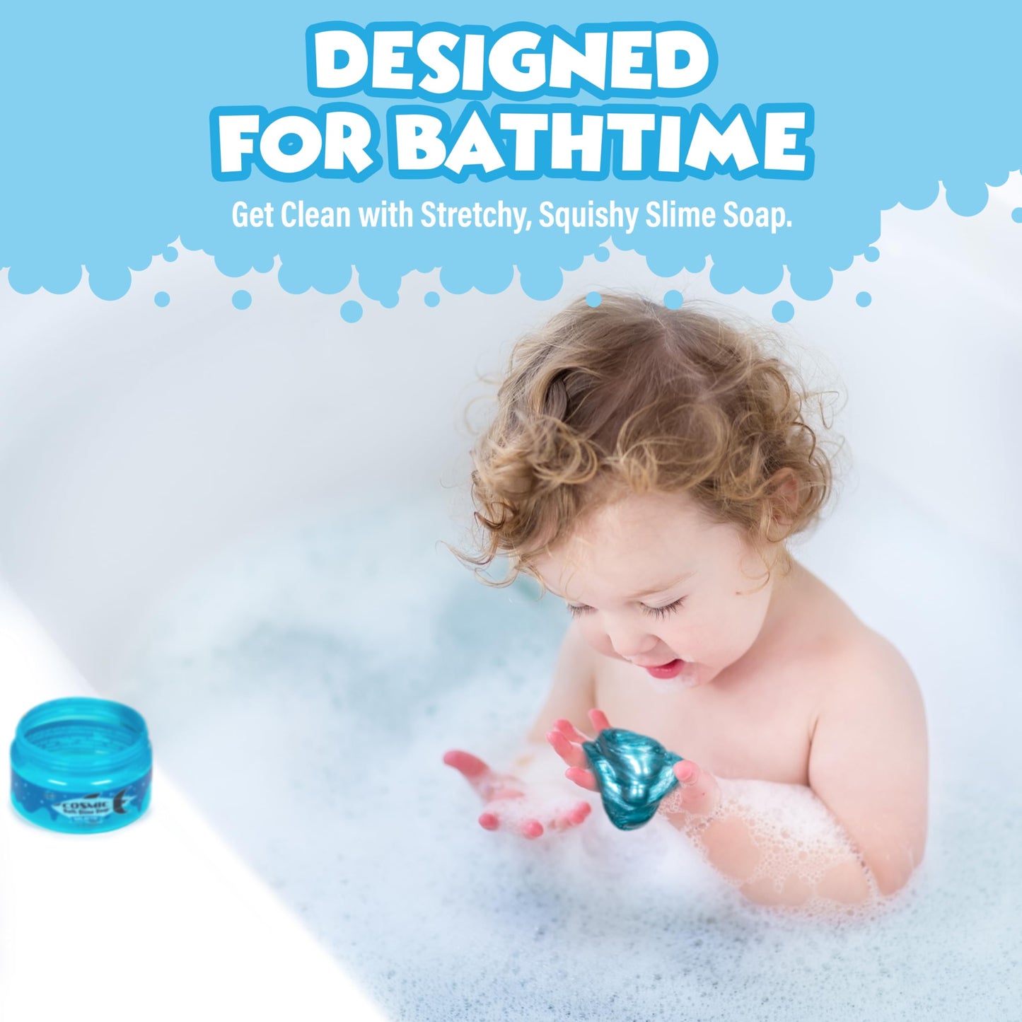 Tub Works™ Cosmic Bath Slime™ Kids Soap Bath Toy, 6 Pack | Stretchy, Squishy Slime Soap For Kids Bath | Fresh, Fruity Scents | Nontoxic | Sensory Fun Kids & Toddler Bath Toys