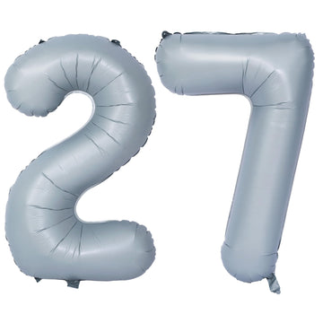 40 In Matte Gray Number Balloons Helium Foil Mylar Balloon Birthday Party Banquet Decoration 27