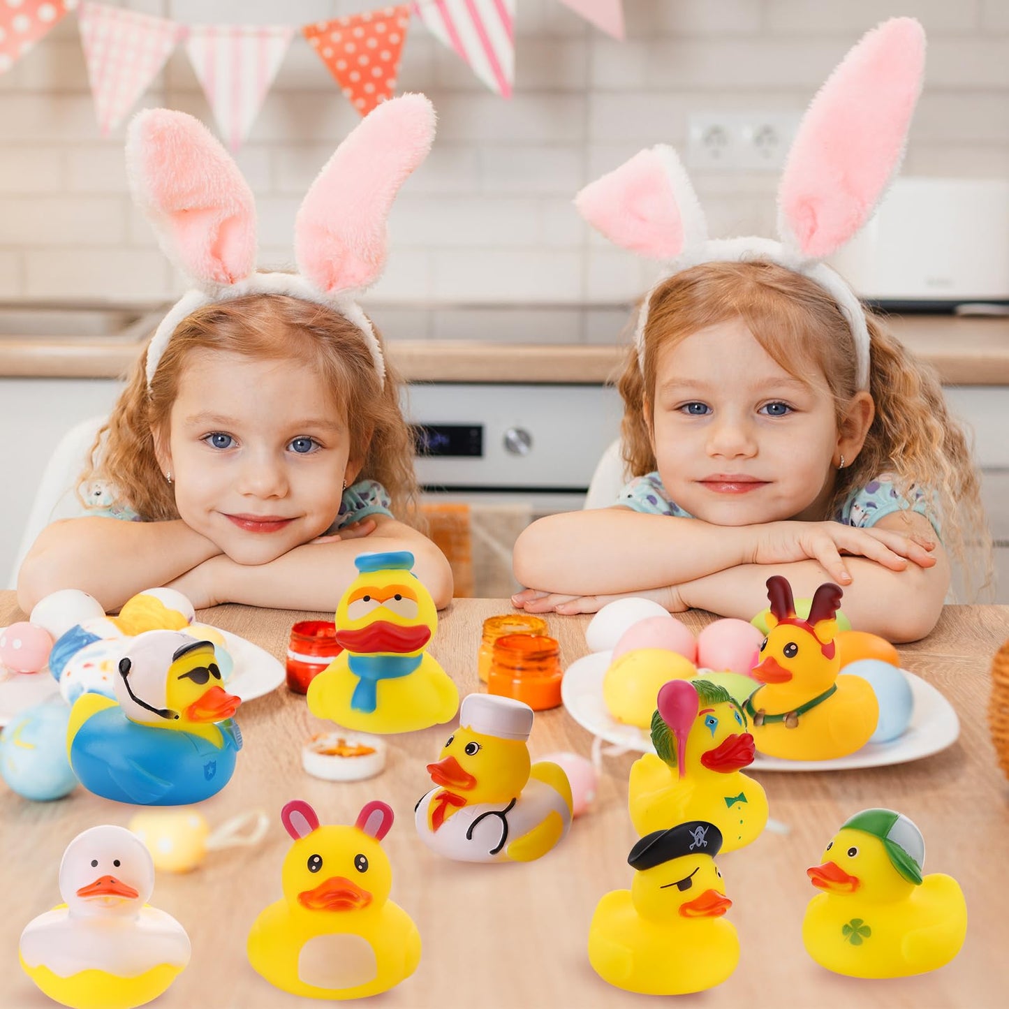 25 Pcs Easter Rubber Ducks For Kids, Assorted Mini Rubber Duckies Small Easter Ducks For Easter Basket Stuffers, Bath & Pool Toy